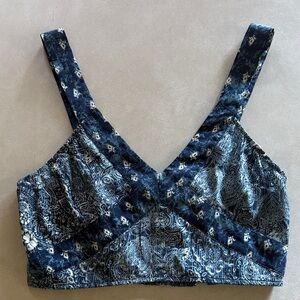 Ecote Blue Boho Bralette Crop Top